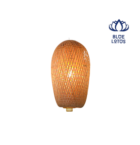 โคมไฟเพดานทรงกลมแบบแขวน รุ่น Blue Lotus Rattan Bell Shade สีทอง พร้อมหลอดไฟ LED รับประกัน 3 ปี - Product Image 1