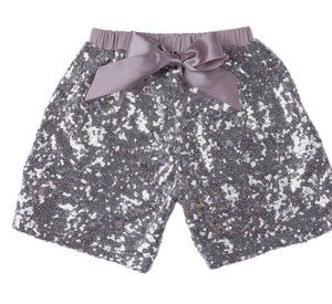Summer Fashion Bling Rainbow Bowknot <b>Sequin</b> 100% Cotton Quick Dry Baby Girl Shorts Cute Casual Party Wear - Product Image 5