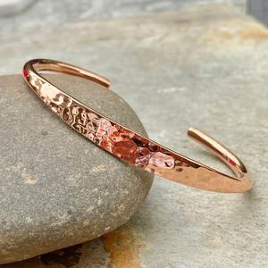Copper <b>Wire</b> Wrapped Bangle Bracelet Handmade Rustic Spiral Design Jewelry - Product Image 2