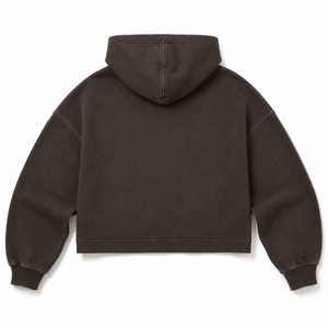 เสื้อฮู้ดดี้พิมพ์ลายกราฟิกแบบสกรีนหนาพิเศษ ทรงโอเวอร์ไซส์ บ็อกซี่ฟิต ครอป สไตล์วินเทจ สตรีทแวร์ ผ้าฟลีซ 100% คอตตอน สำหรับทั้งชายและหญิง - Product Image 3