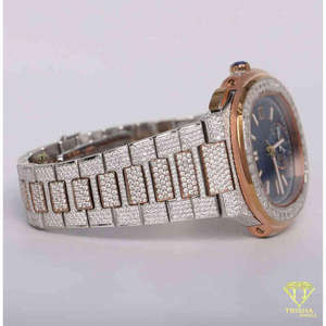 Montre de luxe plaquée or rose et argent sterling 925, entièrement sertie de diamants Moissanite VVS, style Hip Hop, automatique, pour homme - Product Image 5