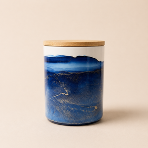 Artistic Ocean Wave <b>Storage</b> Canister Tight Seal Lid Freshness Lock Durable Build Space Saving Stylish <b>Kitchen</b> <b>Storage</b> - Product Image 1