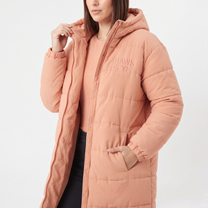 Manteau d'hiver matelassé léger à capuche pour femme, long et chaud, style décontracté, vente en gros - Product Image 4