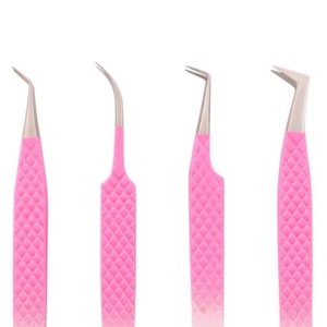 HARBOR INDUSTRY – Kit de pinces à cils en acier inoxydable dégradé rose, pointes lisses et durables, longueur 10 cm, pour extensions de cils et sourcils - Product Image 2