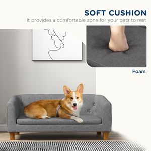 Cuccia Rialzata Grigia per Cani di Piccola e Media Taglia, con Materasso in Memory Foam e Rivestimento Rimovibile in Lino, Letto o Divano per Animali Domestici - Product Image 4