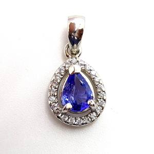 Pendentif Solitaire Poire en Tanzanite Naturelle, Argent Sterling 925, Pierre de Naissance de Décembre, Cadeau d'Anniversaire - Product Image 3