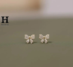 Real Gold IGI Certified Lab Diamond Butterfly Studs Butterfly <b>Wing</b> Design <b>Earrings</b> for Women Luxury Jewelry Manufacturer - Product Image 3