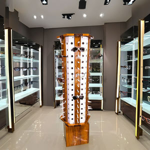 Rotating Wooden <b>Eyewear</b> Display Stand for <b>Optic</b> Shops Wholesale Eyeglass Floor Display Stand - Product Image 1