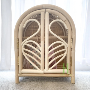 Armoire pour enfants en rotin faite à la main Armoire pour enfants en osier Armoire pour enfants en rotin tissé à la main Stockage de vêtements OEM Table de chevet en rotin de HNH Craft - Product Image 6