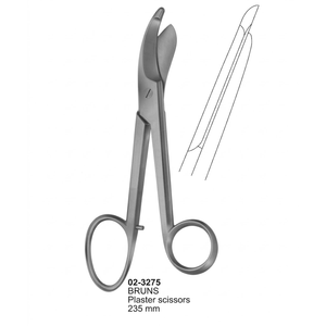 Tijeras para Yeso Bruns de Alta Resistencia, 235 mm, Acero Inoxidable, Tijeras Ortopédicas para Yeso, Hoja Dentada - Product Image 1
