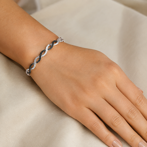 Pulsera de Lujo con Eslabones Infinitos, Plata de Ley 925, Moissanita, Pulsera de Boda para Mujer, Joyería Elegante y a la Moda - Product Image 3