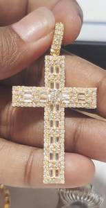 Colgante de cruz con incrustaciones de moissanita, Plata 925, Joyería Hip Hop de fe religiosa para raperos, con incrustaciones brillantes, Chapado en rodio de lujo, Regalos para fiestas - Product Image 5