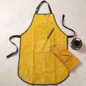 Cowhide Split <b>Leather</b> Welder <b>Apron</b> Heavy Duty Industrial Use Fire Resistant Oversleeve Breathable Eco-Friendly CE Certified - Product Image 2