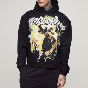 Sudadera con Capucha Estampada para Hombre, 450g, 100% Algodón, Estilo Casual y Holgado - Product Image 1