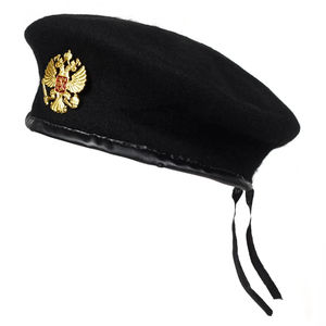 <b>Red</b> <b>Wool</b> Beret With Golden Eagle Emblem Unisex Formal Hat 56-58CM Four Seasons Wear - Product Image 5