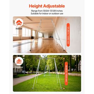 ขาตั้งโยคะปรับระดับความสูงได้ รับน้ำหนักได้ถึง 310 ปอนด์ โครงสร้างสามเหลี่ยม สำหรับติดตั้งผ้าไหมโยคะ  รองรับน้ำหนักได้สูงสุดสำหรับการเล่นสวิง - Product Image 3