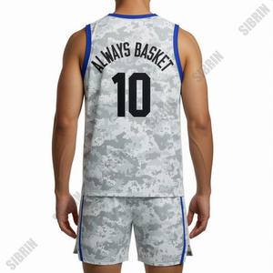 Ensemble de maillot et short de basket-ball personnalisés sublimés SIBRIN |   Concevez votre propre nom et numéro d'équipe |   100% polyester - Product Image 6