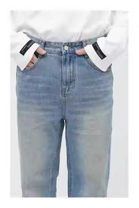 กางเกงยีนส์เดนิมทรงตรงแบบคลาสสิกสำหรับผู้ชาย รุ่นบอยเฟรนด์สีน้ำเงิน ปี 2026 ผลิตตามสั่ง (OEM) ยี่ห้อดัง สำหรับผู้จัดจำหน่ายชาย  ผ้ามีความยืดหยุ่น เหมาะสำหรับธุรกิจ - Product Image 2