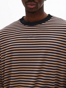 Summer Custom Made Men's Long Sleeve Striped Cotton Jersey T-Shirt O-Neck Casual Plus Size Knitted <b>Top</b> <b>Maroon</b> Stripes Men Shirt - Product Image 3