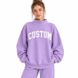 Sudadera Moderna para Mujer, Cuello Alto Informal, Holgada, Manga Larga, Hombros Caídos, Diseño Casual, Suave, para Uso Diario - Product Image 5