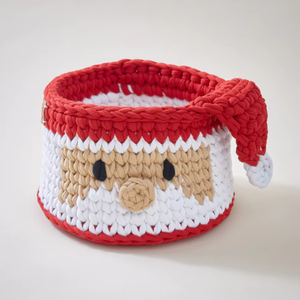Christmas Theme Macrame <b>Basket</b> Festive Cotton Rope Storage <b>Basket</b> For Gift Hampers Decor And Holiday Home Organization Use - Product Image 4