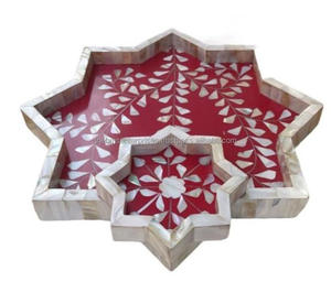 ถาดเสิร์ฟหอยมุกฝังดาวสไตล์ฝรั่งเศสทำด้วยมือถาดสำหรับชากาแฟผลไม้ของขบเคี้ยว - Product Image 2