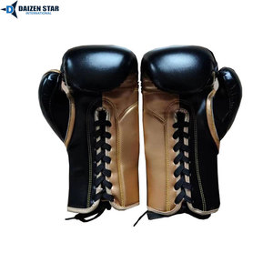Gants de boxe Daizen Star vert en cuir PU, fermeture à lacets pour adultes, équipement d'entraînement - Product Image 5