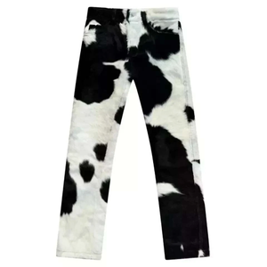 FAZMAX Jean Homme en Cuir de Vachette Lacé 100% Coton Léger Taille Haute Coupe Droite Décontracté Écologique Anti-Plis - Product Image 1