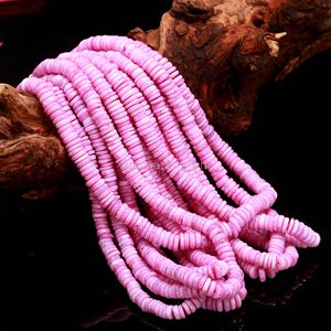 Perles Heishi en opale rose naturelle, forme de roue lisse, 6-7mm, perles de pierres précieuses en opale rose, vente en gros, brin de perles en vrac, 16 pouces - Product Image 4