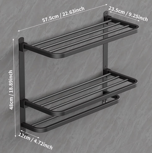 Collapsible Stainless Steel Wall Mount <b>Rack</b> Self Adhesive Foldable Bathroom <b>Shower</b> Shelf Adjustable <b>Storage</b> Organizer - Product Image 2