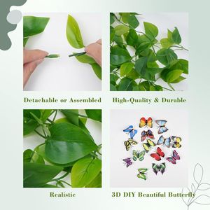 2 pièces de fausses plantes suspendues artificielles Pothos, verdure murale pour la maison, le salon, le bureau, l'intérieur et l'extérieur - Product Image 2