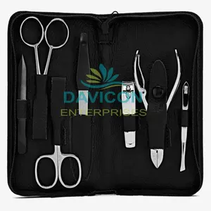 Kit d'outils de beauté de manucure avec pochette en cuir, Instruments de beauté, vente en gros, 9 pièces - Product Image 1