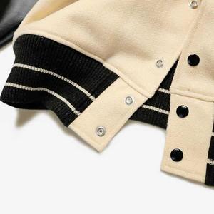Custom Skeleton Varsity <b>Jacket</b> Unisex Streetwear Wool Blend & Faux Leather Sleeves Snap Button Bomber - Product Image 4
