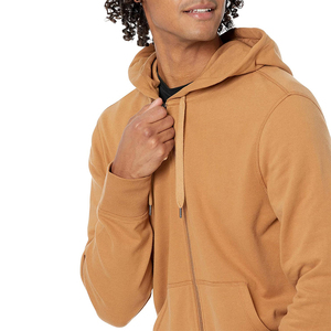 Wholesale Men's 100% cotton Custom drop shoulder Hoodies Plain Zip Up Hoodie For Men And Women Basic Cotton Zipper Hoodie Wholes - Product Image 6