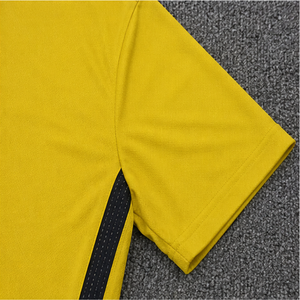 <b>Men</b> <b>Yellow</b> Short Sleeve Polo <b>Shirt</b> Solid Color Knitted Quick Dry Casual Design - Product Image 3