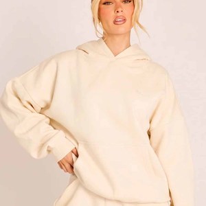 Conjunto Deportivo de Invierno Personalizado para Mujer, con Sudadera con Capucha y Cremallera, Felpa de Algodón Grueso, Corte Regular, Ropa Deportiva de Fábrica - Product Image 5