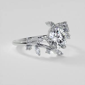 Cute Flower Cut 18k Real Gold IGI Certified <b>Unique</b> Round Marquise Lab Grown Diamond Bypass Engagement & Wedding Ring for Women - Product Image 4