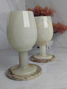 Juego de seis posavasos redondos de ónix verde hecho a mano, decoración de mesa de piedra natural - Product Image 2