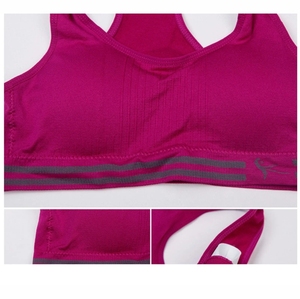Women's Sports Bra Purple Ribbed Design High Support Breathable Workout Top - Product Image 6