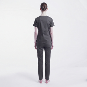 Women <b>Nurse</b> <b>Scrub</b> Set V-Neck Short Sleeve Pants Cotton Polyester Hospital Stretch Anti Wrinkle Breathable Comfortable Four - Product Image 2