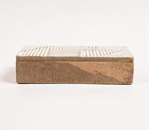 Caja de Almacenamiento de Madera de Mango y Acacia Hecha a Mano, Artesanía Decorativa Ecológica con Acabado Elegante para Letreros y Cajas de Pared - Product Image 2