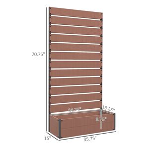 Fioriera da Giardino Marrone Chiaro con Traliccio per Piante Rampicanti e Foro di Drenaggio - Product Image 3