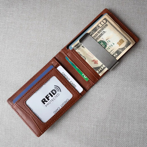 Wholesale Handmade premium mens leather <b>wallets</b> RFID blocking bifold wholesale OEM supplier custom branding fashion for sale - Product Image 5