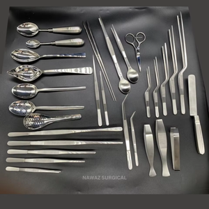 GRANDE VENTE Ensemble d'outils de présentation professionnels en acier inoxydable pour chefs |   Kit de pinces, cuillères, spatules et ciseaux de cuisine |   Ustensiles de cuisine - Product Image 1