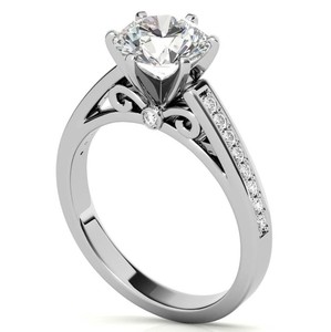 Cut Moissanite 7mm Prong Set <b>Ring</b> 925 Sterling <b>Silver</b> Rhodium Plated Luxury <b>Solitaire</b> Engagement Wedding Promise Bridal - Product Image 2