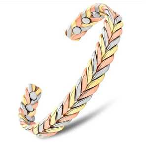 Brazalete de Cobre Ajustable Hecho a Mano, Chapado en Oro, Estilo Vintage, Unisex, para Bodas, de Alibaba - Product Image 1