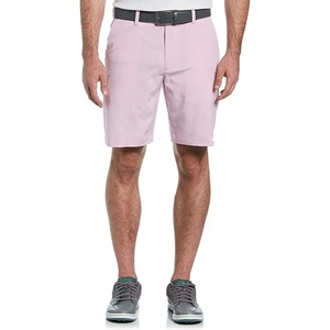 Shorts de golf personnalisés pour hommes en tissu peigné de coton, extensibles dans les 4 sens, style urbain, motif uni, fermeture éclair écologique - Product Image 1