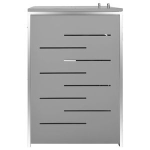 Stainless Steel <b>Double</b> Wheelie <b>Bin</b> Shed 54.3\"x30.5\"x45.5\" for Efficient Storage Solution - Product Image 5