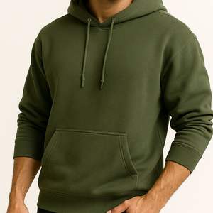 Sweat-shirts d'hiver personnalisés pour hommes en polyester/coton avec logo sur mesure, doublure polaire, poches, couleur unie, service OEM/ODM - Product Image 2