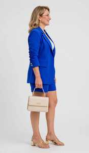 Oneten Apparels <b>Women</b> Blue Solid <b>Blazer</b> Shorts <b>Set</b> 2 Piece Office Lady Outfit - Product Image 6
